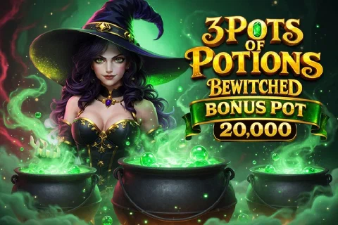 3 Pots of Potions Bewitched Bonus Pot 20,000 von Gaming Corps